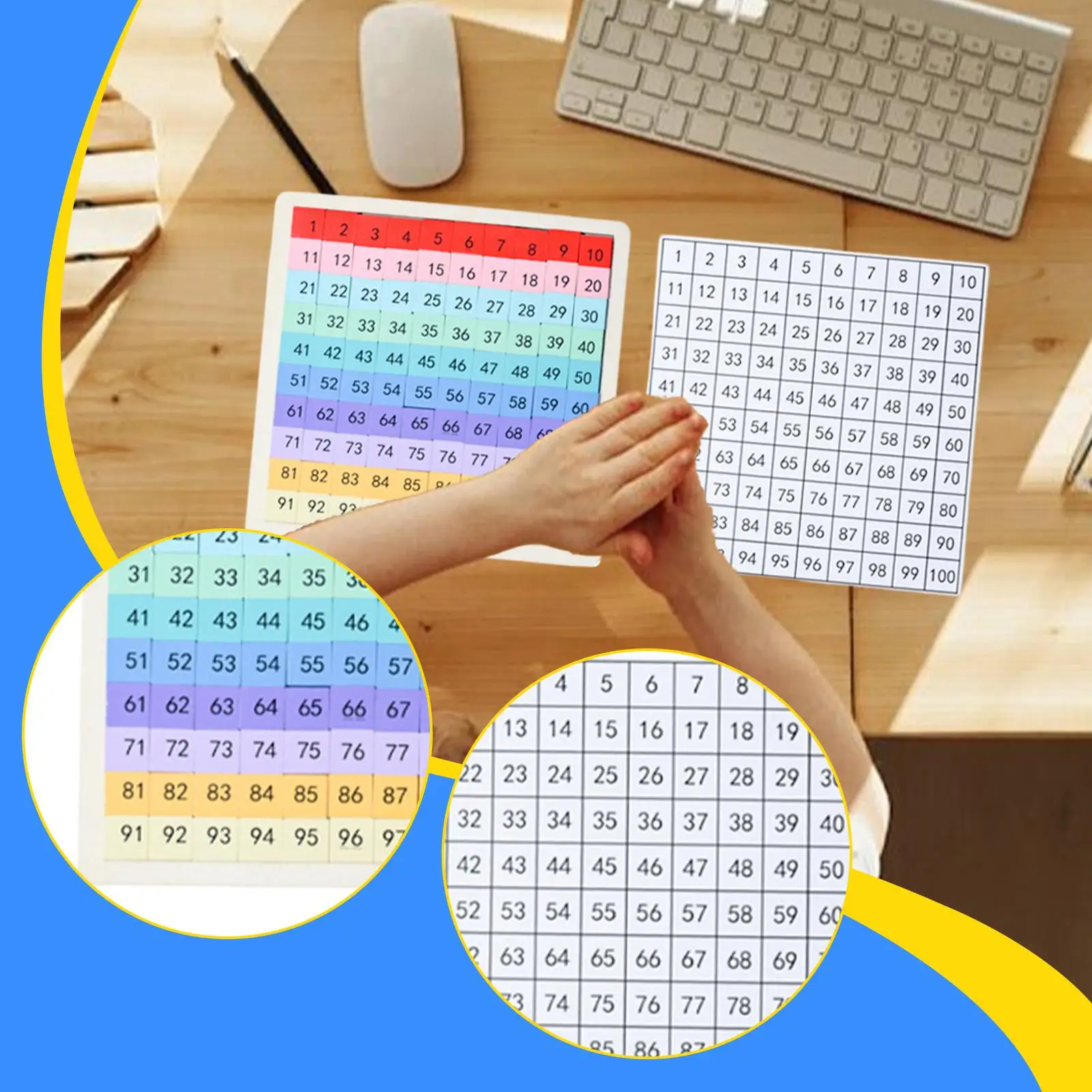 Matemática de madeira cem placa digital jardim de infância 1-100 números jogo educativo brinquedo desenvolvimento precoce aprendizagem brinquedo para crianças