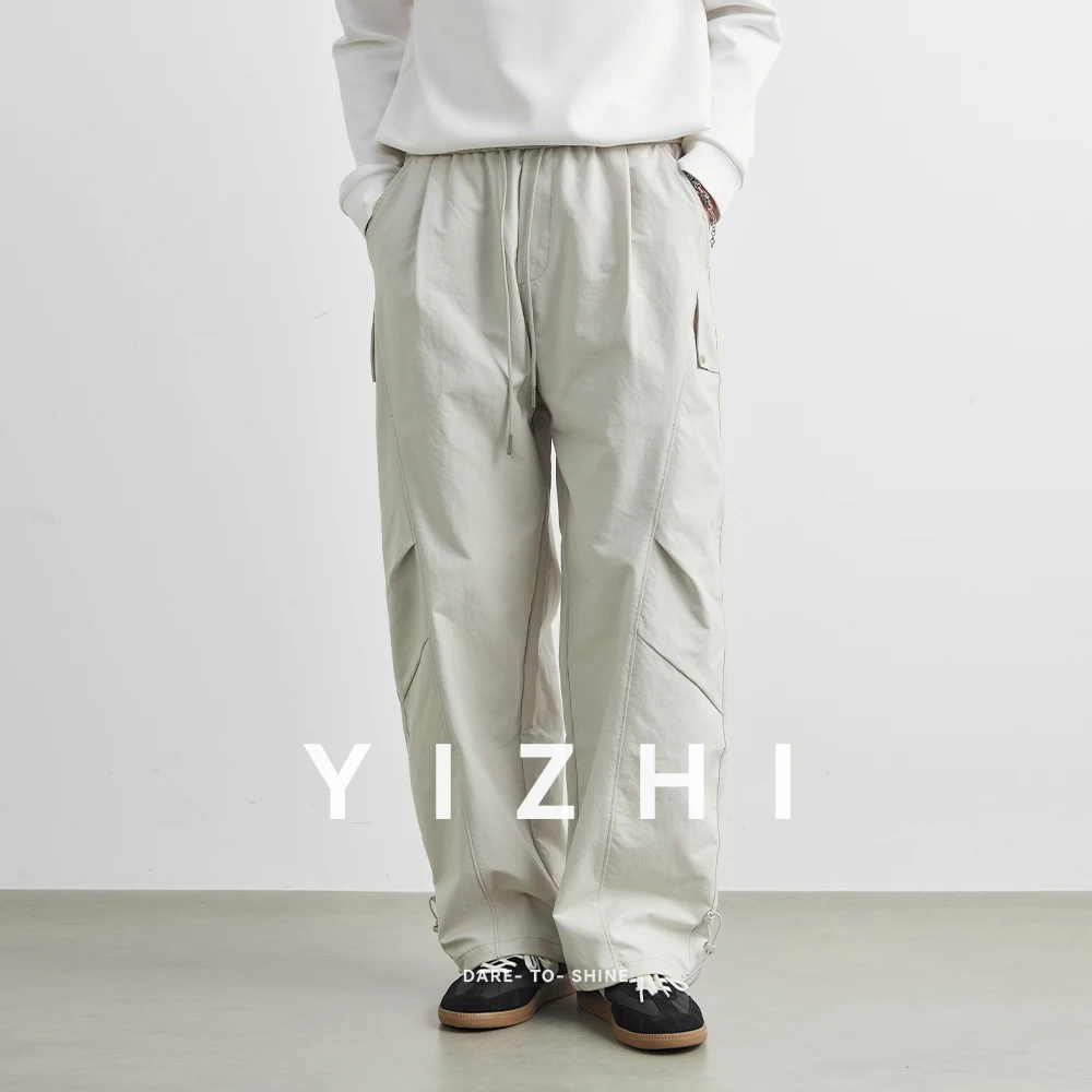 

Модные мужские брюки-карго для скалолазания на открытом воздухе, мужские осенние уличные крутые плиссированные десантники, свободные спортивные повседневные брюки, брюки