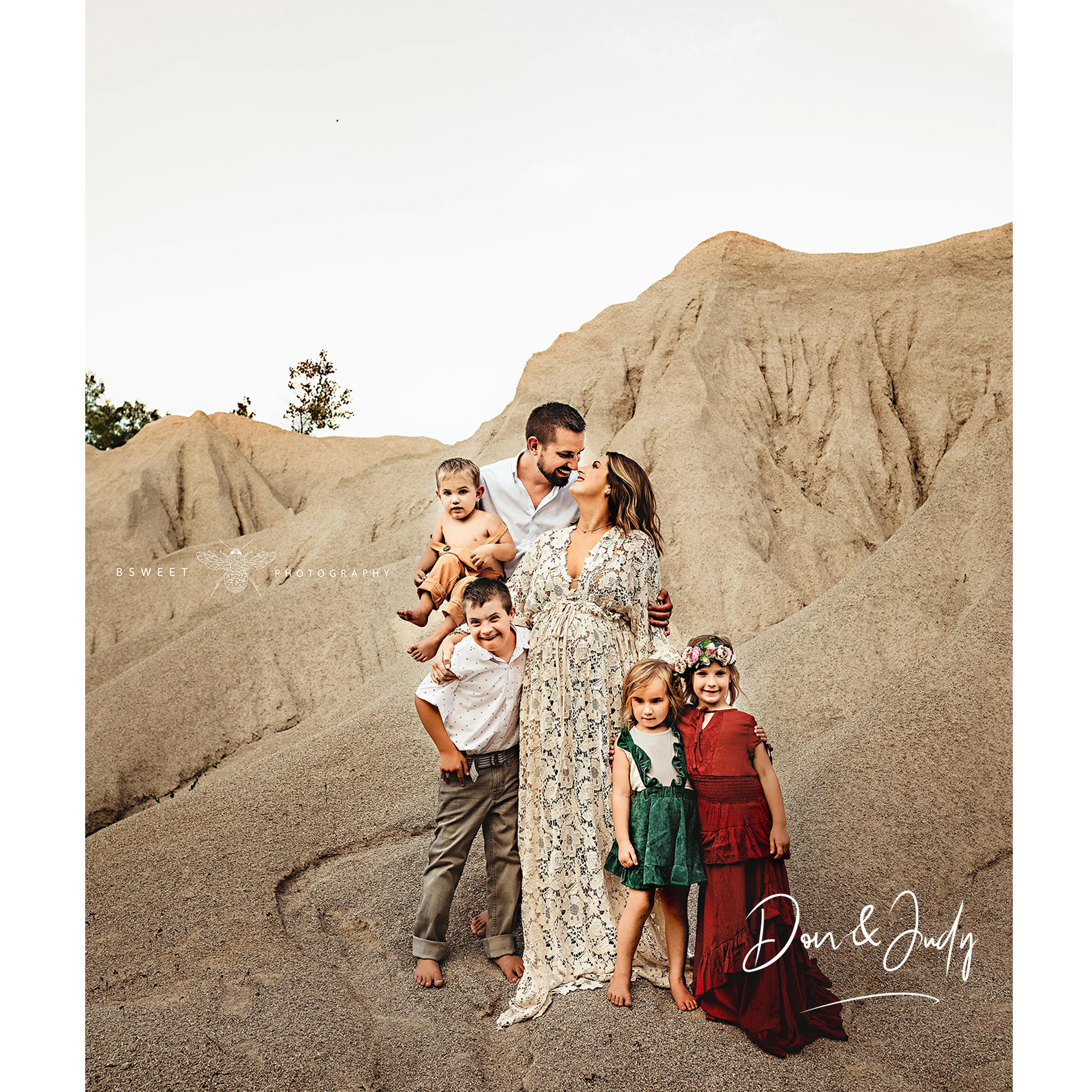 Don&Judy Bohemian Maternity Photography Dress Adjustable Waist Embroidery Maxi Gown for Weddings Parties Capture Your Pregnancy