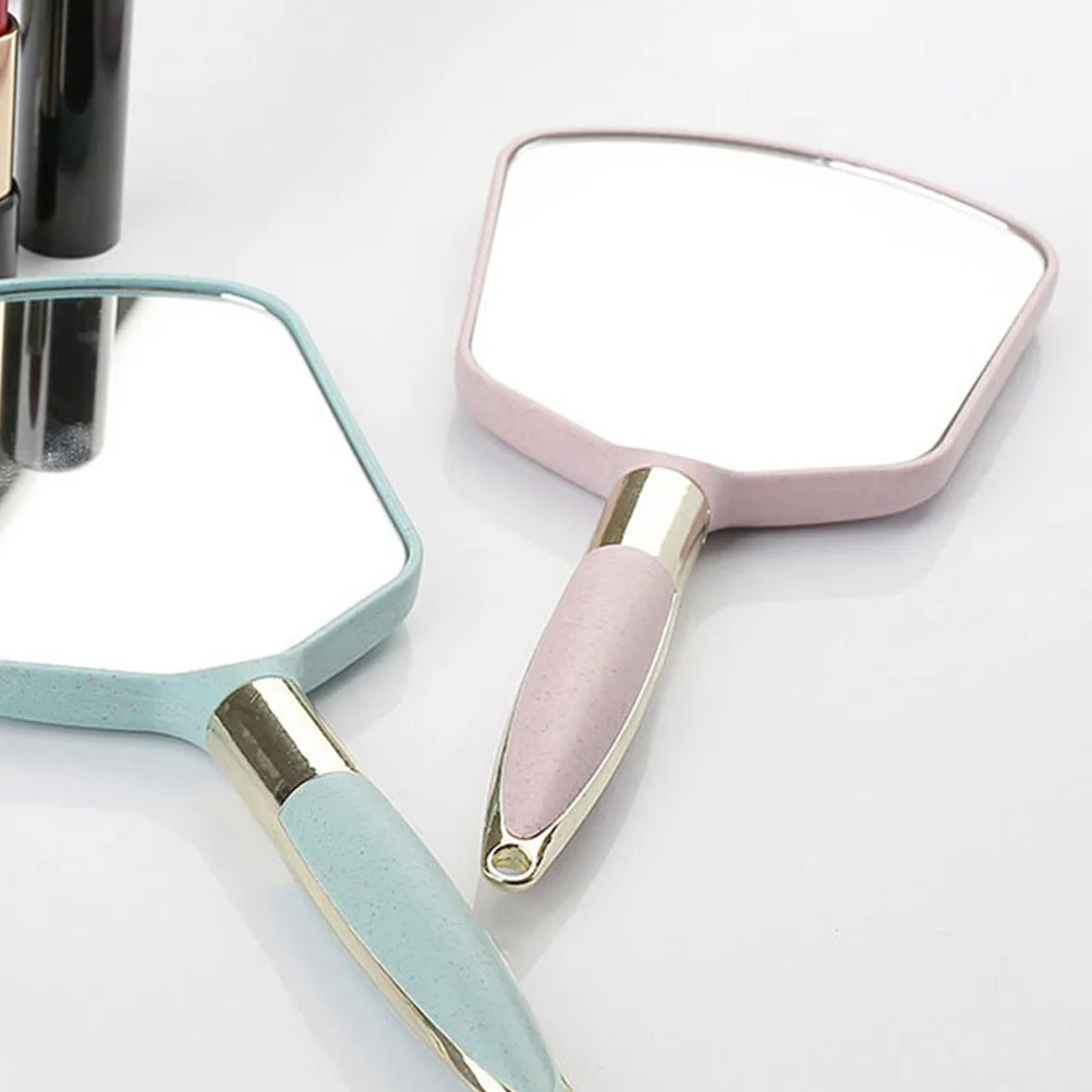 Handspiegel, ergonomischer Griff, leicht, tragbar, Make-up-Spiegel im Taschenformat, für Zuhause, Salon, Reisen