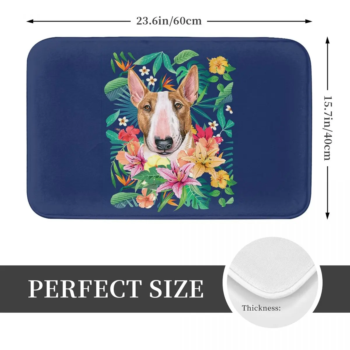 Tropical White And Tan Staffordshire Bull Terrier Dog Anti-slip Doormat Floor Mat Carpet Rug for Kitchen Entrance Footpad Mats