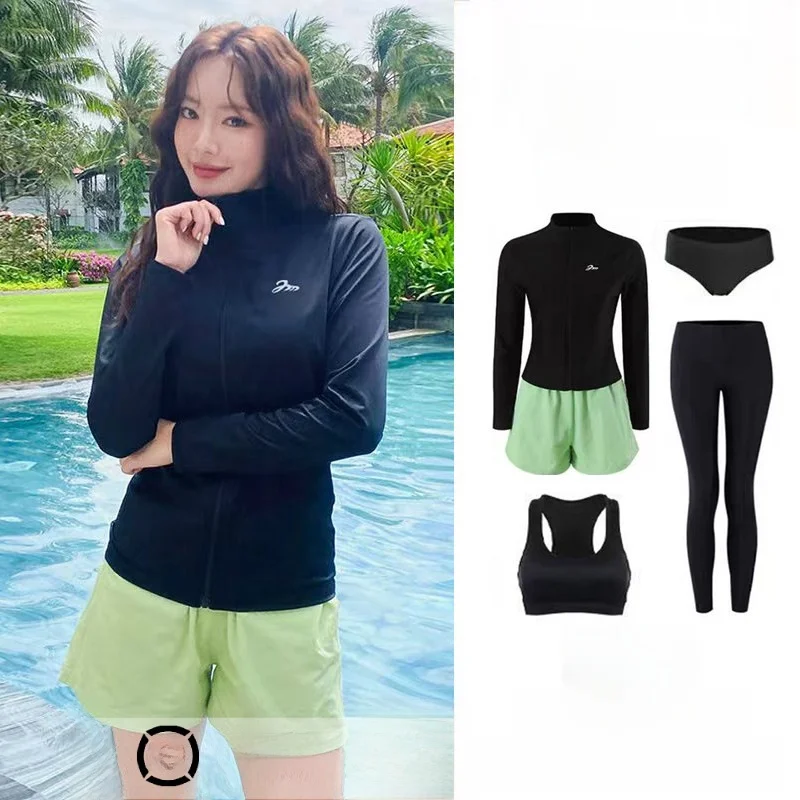 women's-surfing-swimming-suit-long-sleeve-long-pants-jellyfish-costume-quick-dry-beach-floatation-diving-suit-nylon-material
