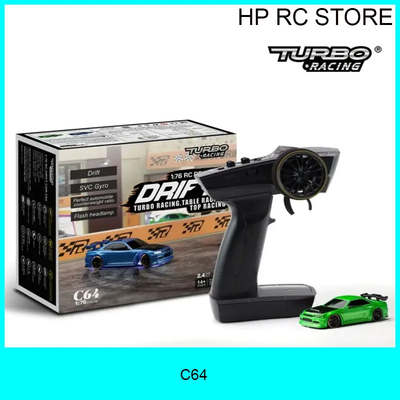 Turbo Racing 1:76 C64 Drift RC Car Remote Control RTR Car for Children and Adults