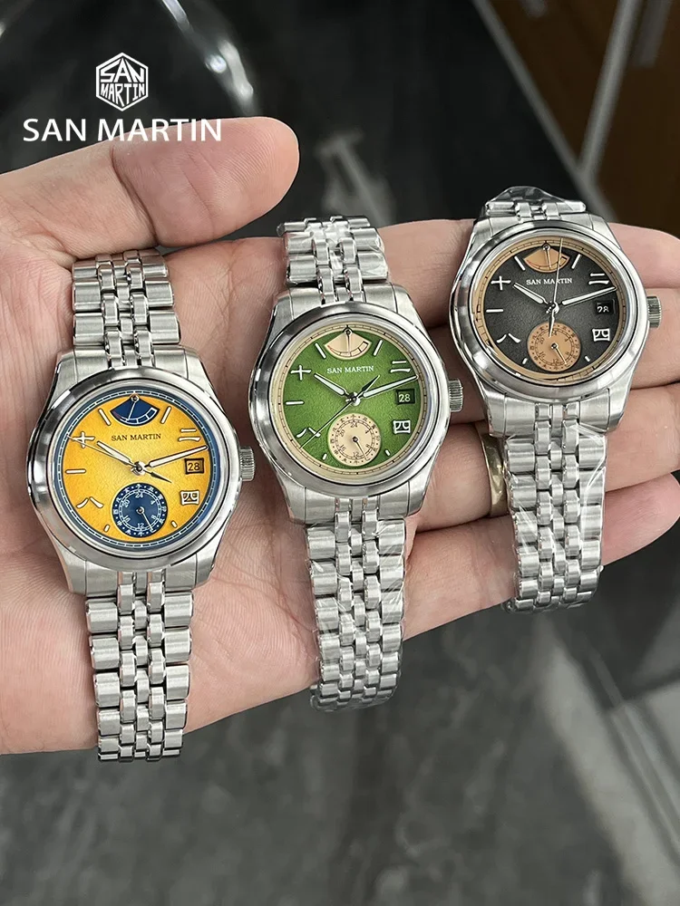 San Martin 39mm Chinese Style Original Design Miyota 9132 Men's Luxury Dress Watch Automatic Mechanical Waterproof 100m SN0144