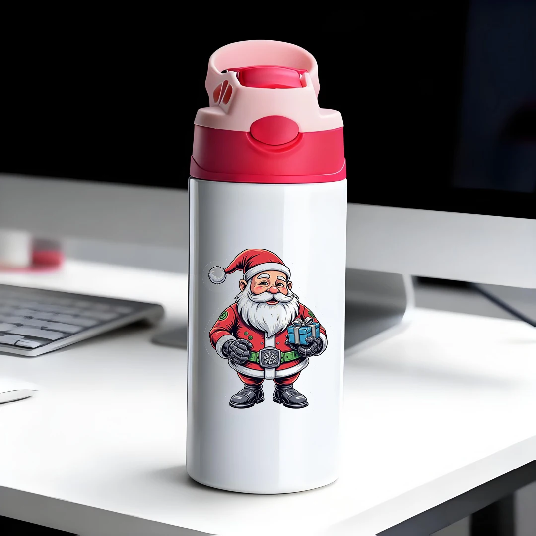

304 stainless steel thermal cup cartoon Santa Claus straw cup kids water cup holiday gift set Essential Christmas Warmth Gif