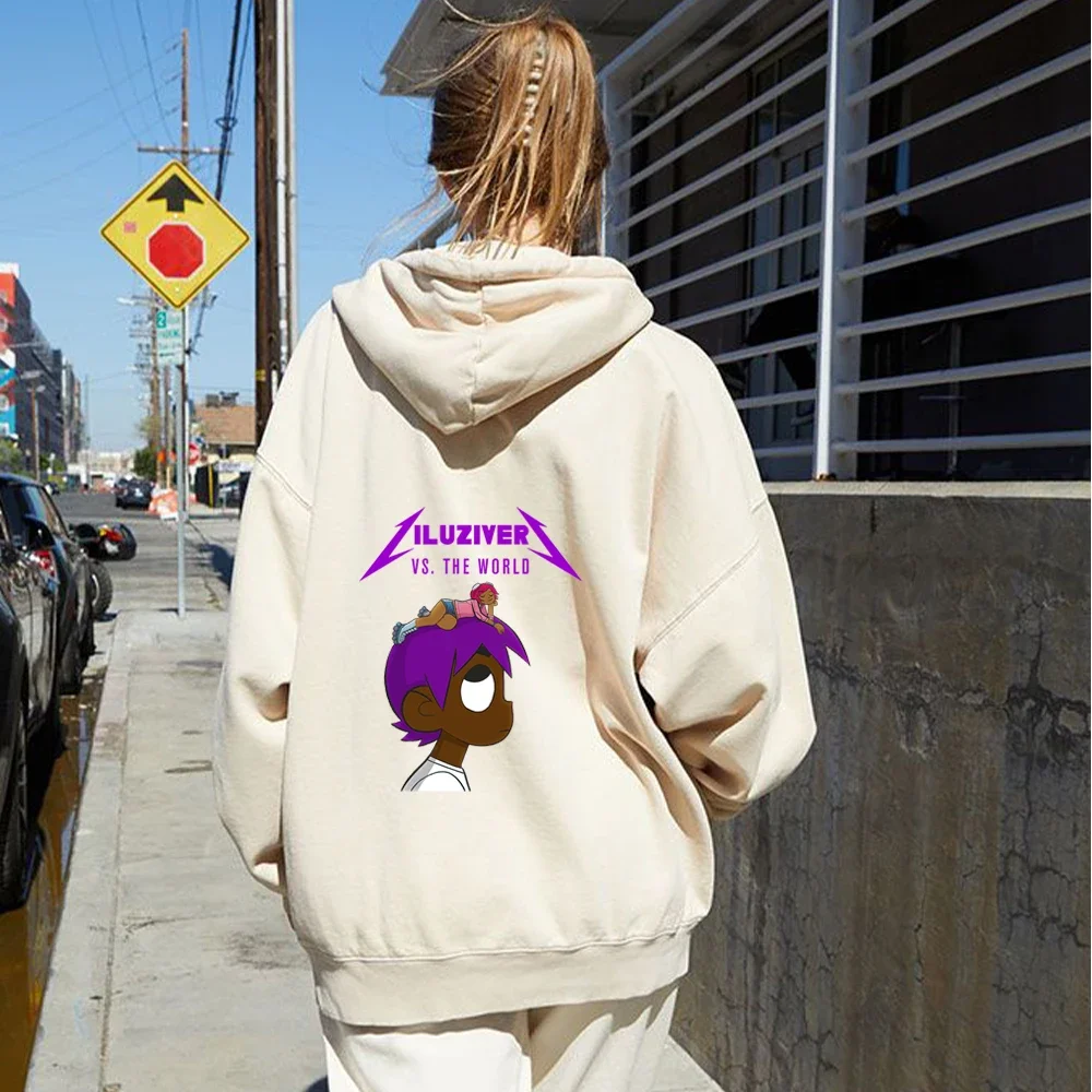 Lil Uzi Vert The World Cartoon Text Printing Music Zip Hoodie Fashion Harajuku Hip Hop Sweatshirts Men Women Fans Gift