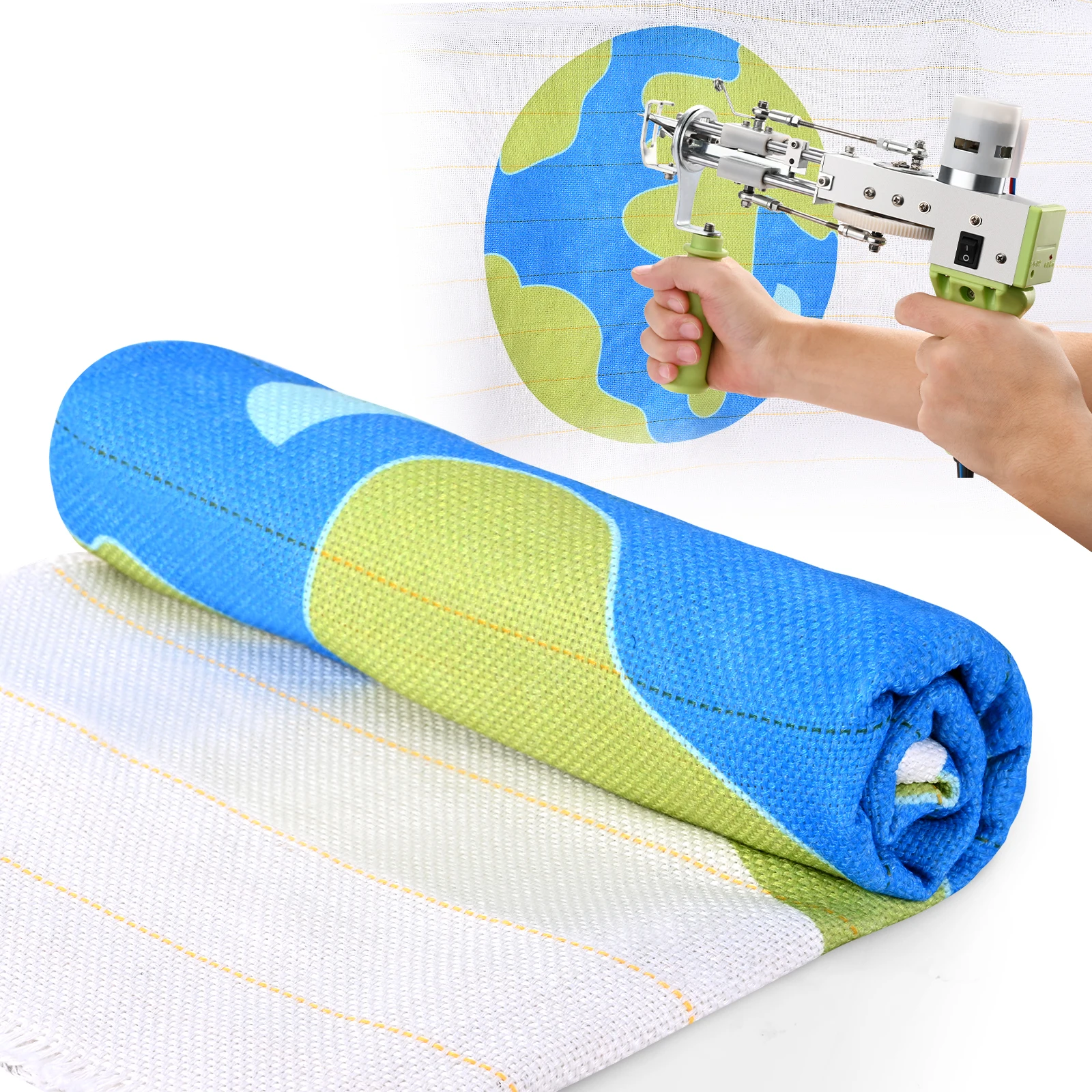 

1m*5m Primary Tufting Cloth With Pattern And Yarn, Carpet Weaving Fabric Rug Making Kit, Perfect For Tufting Beginingers Gifts