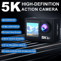 5K Action Camera 4K60FPS Dual IPS Touch LCD DVR EIS 170° 30M Waterproof 5X Zoom Sport Camera With Wireless Mic&Remote Control