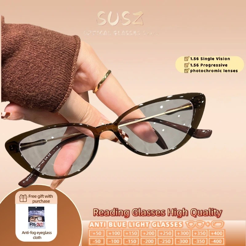 

Cat EyeAnti Blue Light/RayUV ProtectionHotSaleTR90 Cat Eye Glasses Women Stylish Leopard Print Reading Eyewear Lightweight Frame