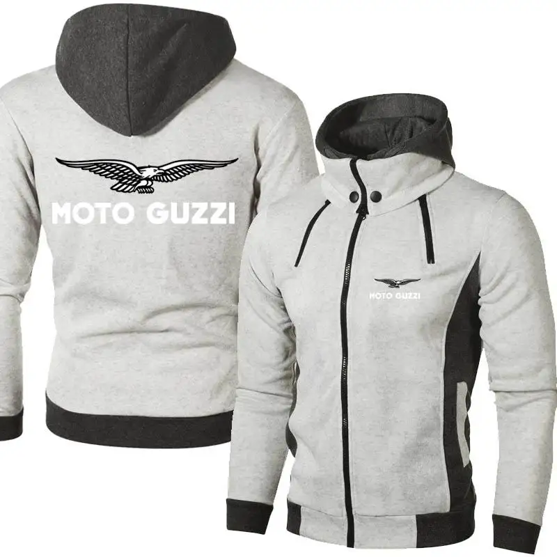 2023 New Spring Autumn Men\'s Moto Guzzi Logo Hoodies Outdoor Casual Male Jackets Warm High Quality Harajuku Sweatshirts