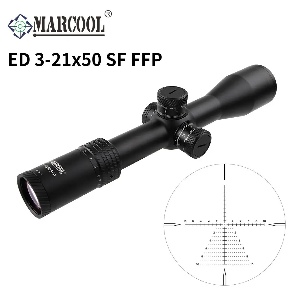 

Marcool Stalker ED 3-21x50 SF FFP Riflescope Long Range 34mm Tube Rifle Scope for Hunting with Zero-Stop Optics Tactical Sight