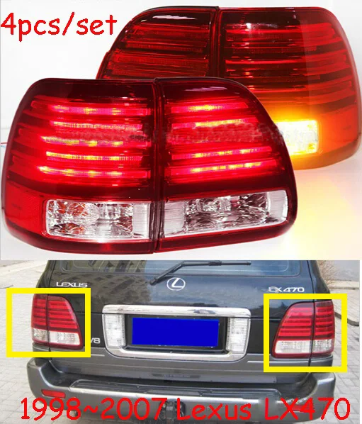 4pcs set Car Styling for Lexus LX470 1998~2007 taillights LED Red/Black LX470 Tail Lamp rear lamp car accessories LX 470