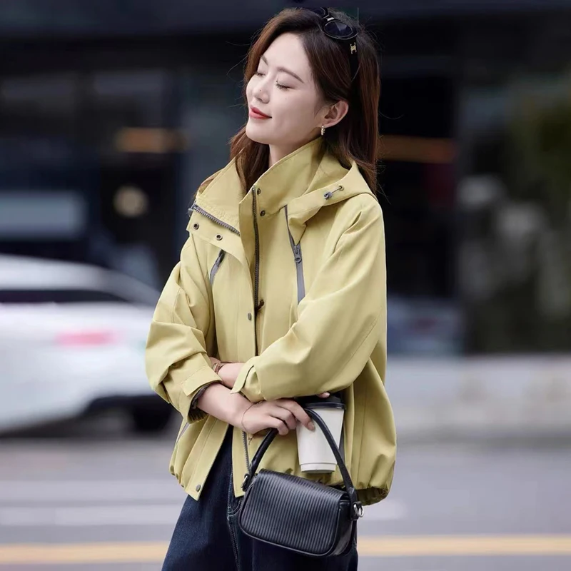 معطف ort النسائي Jaet 2025 جديد Sle الخريف Faion متعدد الاستخدامات الراقية المضادة للشيخوخة أعلى ألياف البوليستر سستة إغلاق #5