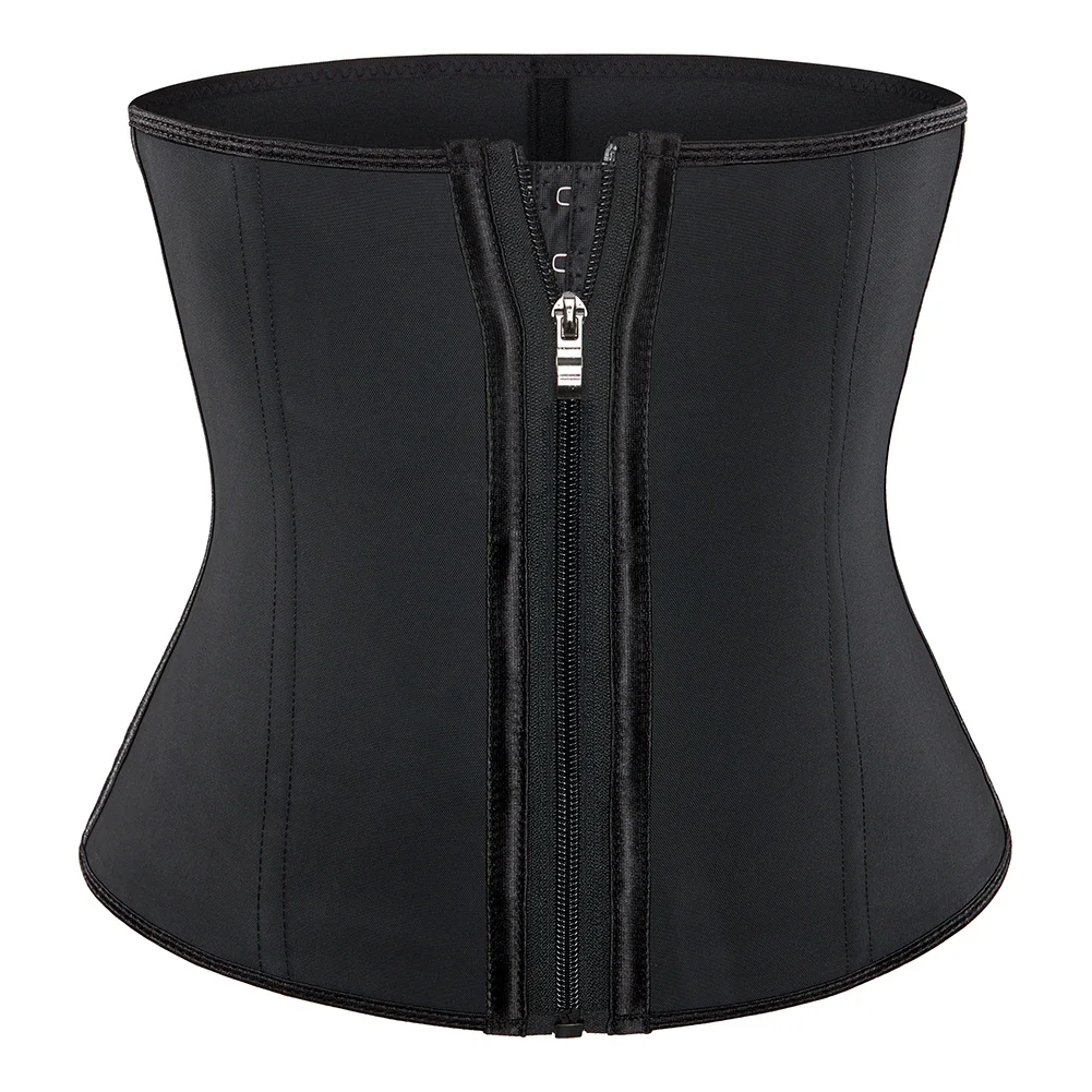 

Zip And Hook Clips Smooth Latex Waist Trainer Slimming Sheaths Girdles 7 Steel Bones Women Shaper #608