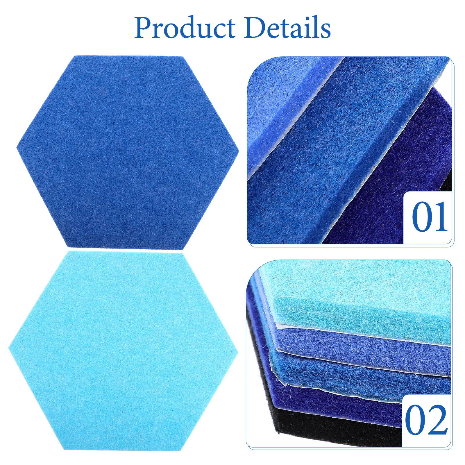 

5pcs Adhesive Display Board Felt Backed Hexagon 26x30x34x35 Decor Bulletin Memo Office School Classroom Notice