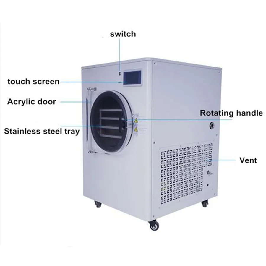 Household Lyophilizer Vacuum Freeze Dryer Machine Multifunctional Dehydrator For Vegetables Fruit Meat And Pet Food High Quality