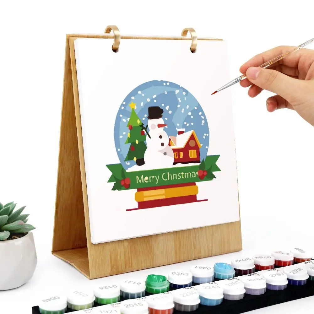 

Practical 2026 Edition Desk Calendar Handmade Hand Drawn Table Planner Paint By Numbers 12 Month Standing Flip Calendar For Home