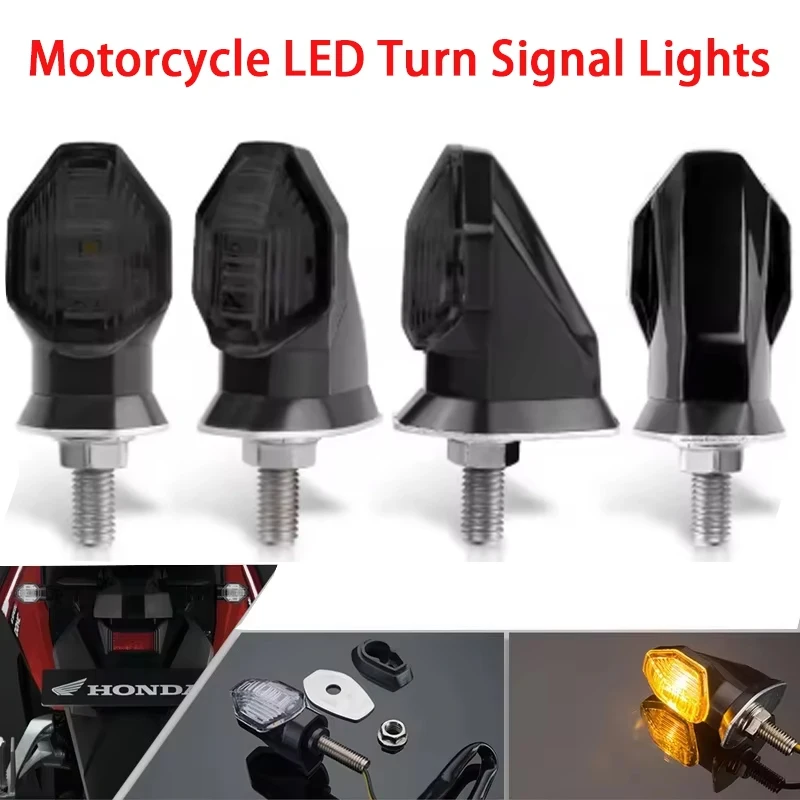 8mm Mini LED Motorcycle Turn Signals Light Amber Indicator Flasher Lamp for Honda Yamaha 12V Motorcycle Signal Lights