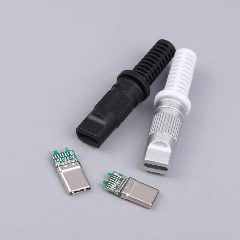 2/5Pcs USB3.1 24Pin Type-C Male 5 Solder Joints With CC Solder Pad For Mobile Phone Fast Charging C To C Repair DIY Data Plug - view 4