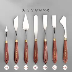 1/3/7Pcs Oil Painting Knife Set Wooden Handle Stainless Steel Spatula Art Stationery Paints Cream Scraper Pigment Tool Supplies