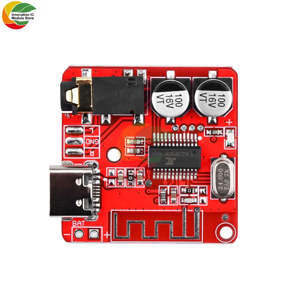 Type-c Mini Bluetooth 5.1 MP3 Audio Receiver Board Bluetooth MP3 Lossless Decoder Board Wireless Stereo Music Module 3W BT-Mini