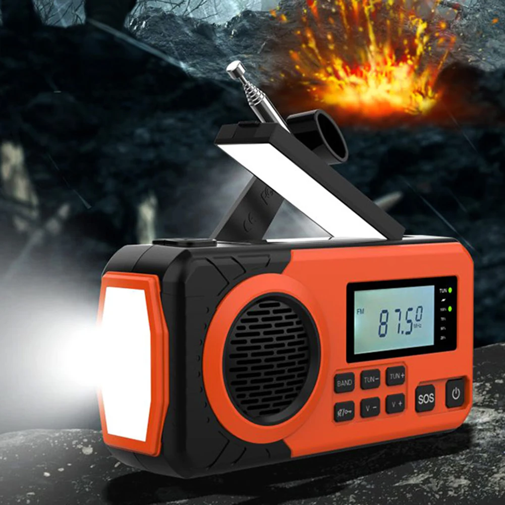 

Emergency Hand Crank Radio Solar Powered Radio with Flashlight SOS Alarm AM/FM/SW Radio Solar Radio for Camping Travel Outdoor
