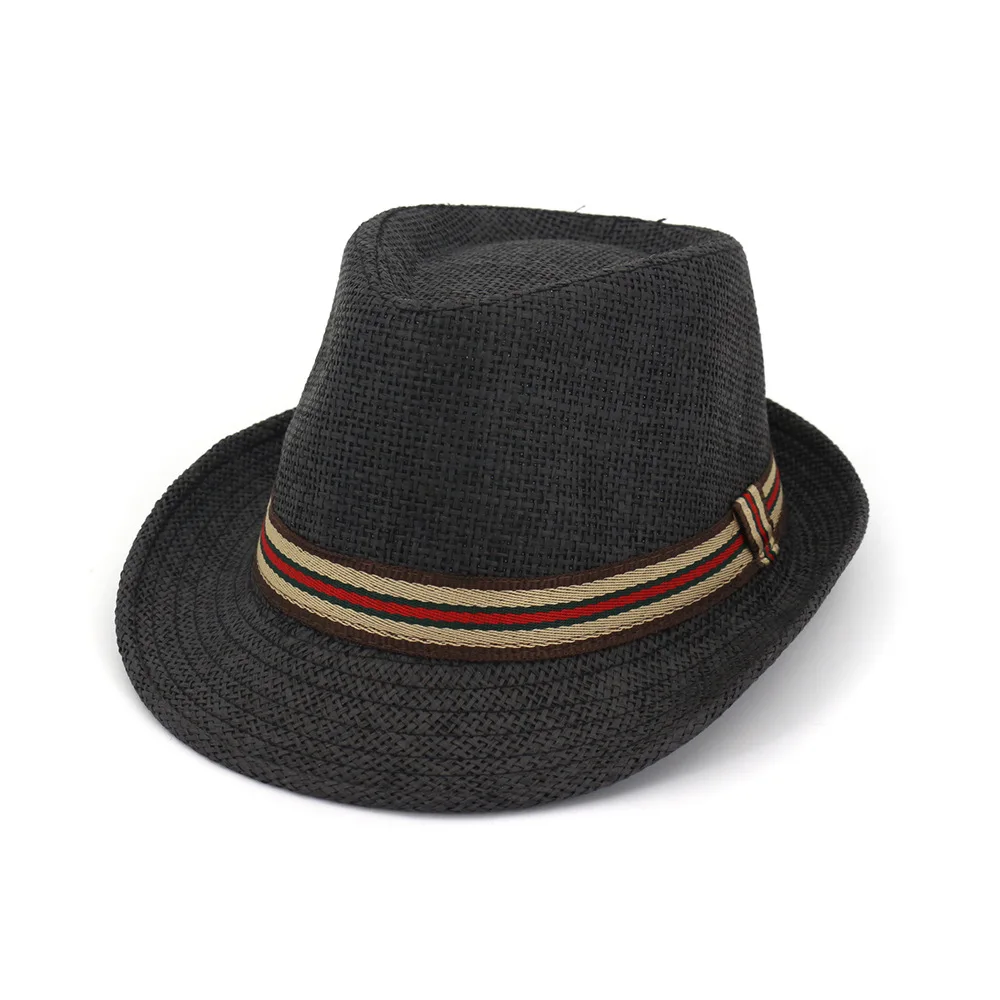 2022 new spring and summer retro men\'s hat fedora top jazz plaid hat adult bowler hat classic jazz hat