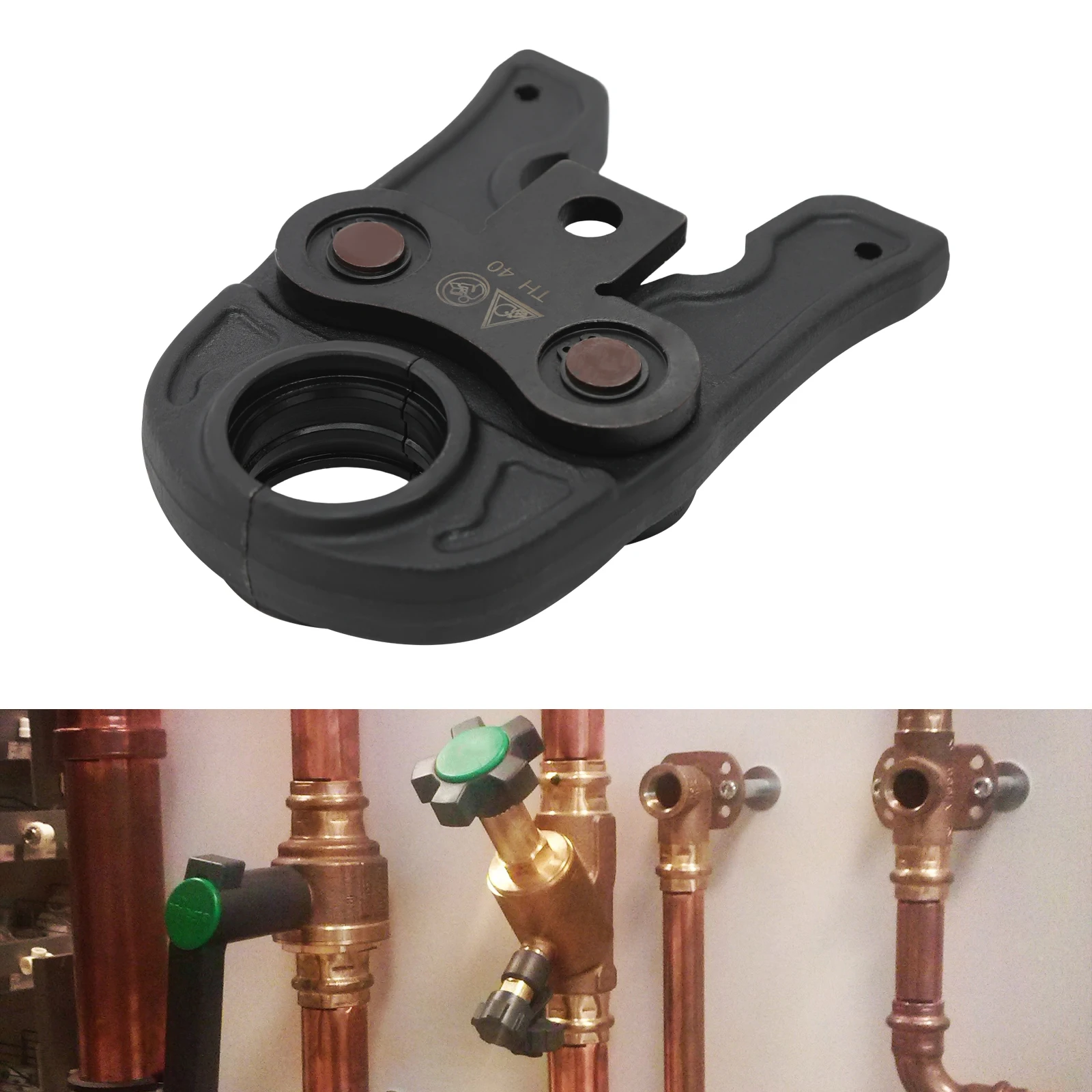 Hydraulische Kupferrohrverschraubungen Rohrcrimpwerkzeug TH40/32/12/14 zum Anschluss von Aluminium-Kunststoffrohren, PEX-Rohren und PB-Rohren – Detail 1
