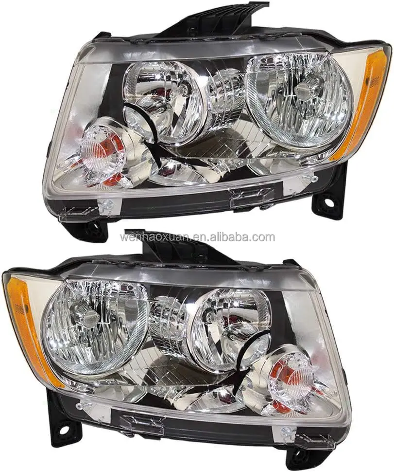 For 11-13  Grand Cherokee Headlight/Lamps  Clear Corner Chrome 55079378AF 55079379AF