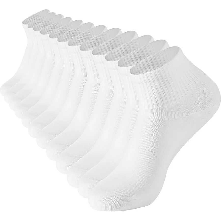 

6-пары белых женских носков до щиколотки, хлопковые мягкие дышащие спортивные носки, идеально подходящие для повседневного ношения, спортивных тренировок и повседневного использования