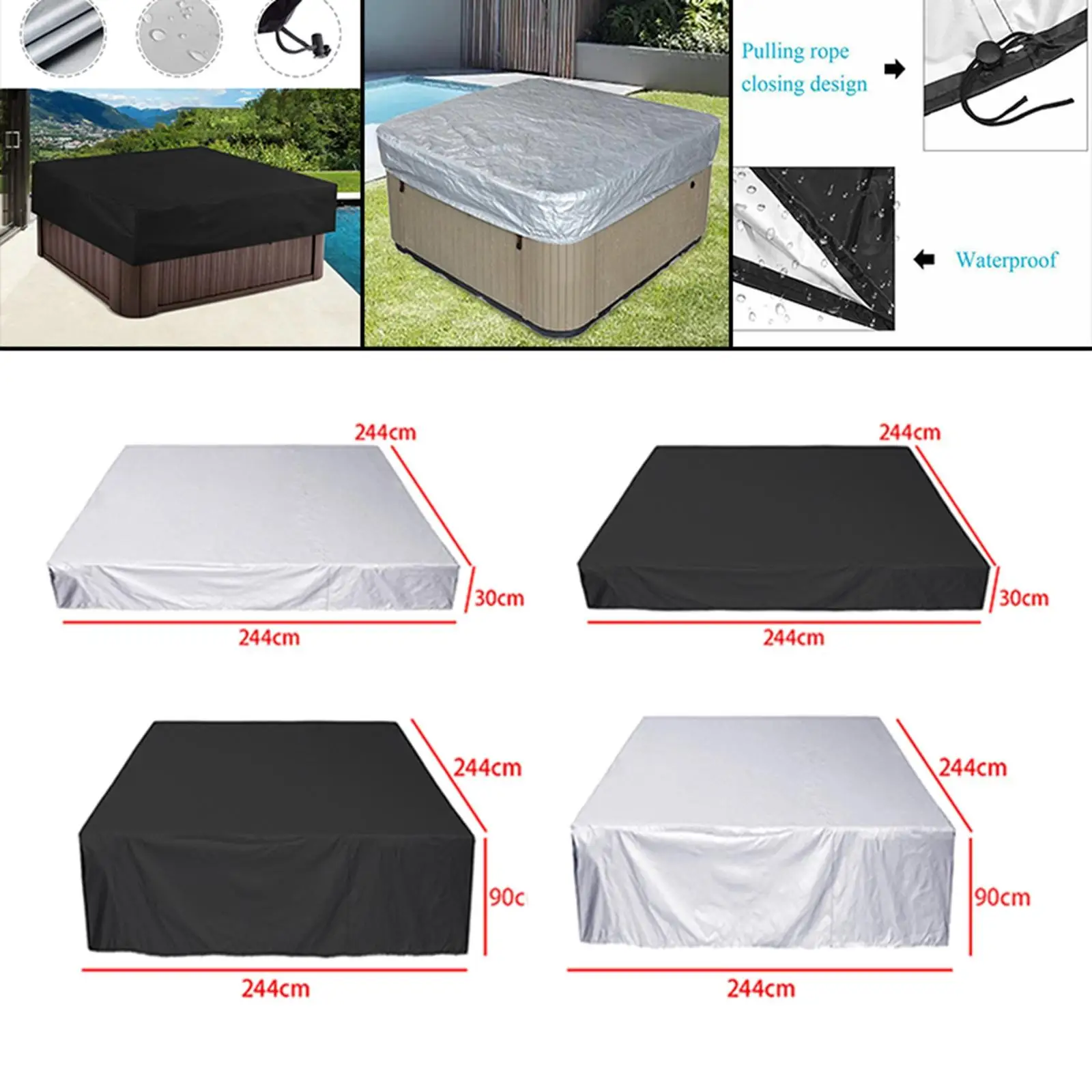 Bathtub Swimming Pool Waterproof Cover Outdoor Garden Courtyard Anti Fall Leaves Anti Spa Hot Tub Dust Protector