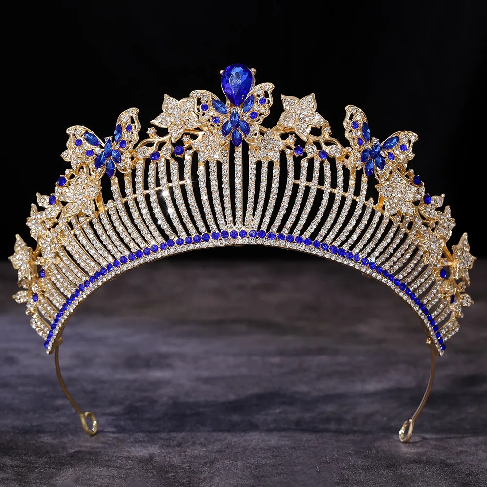 Alloy Lotus Crown Headpiece for Bride Wedding Hair Accessories Queens Tiara for Women view 4