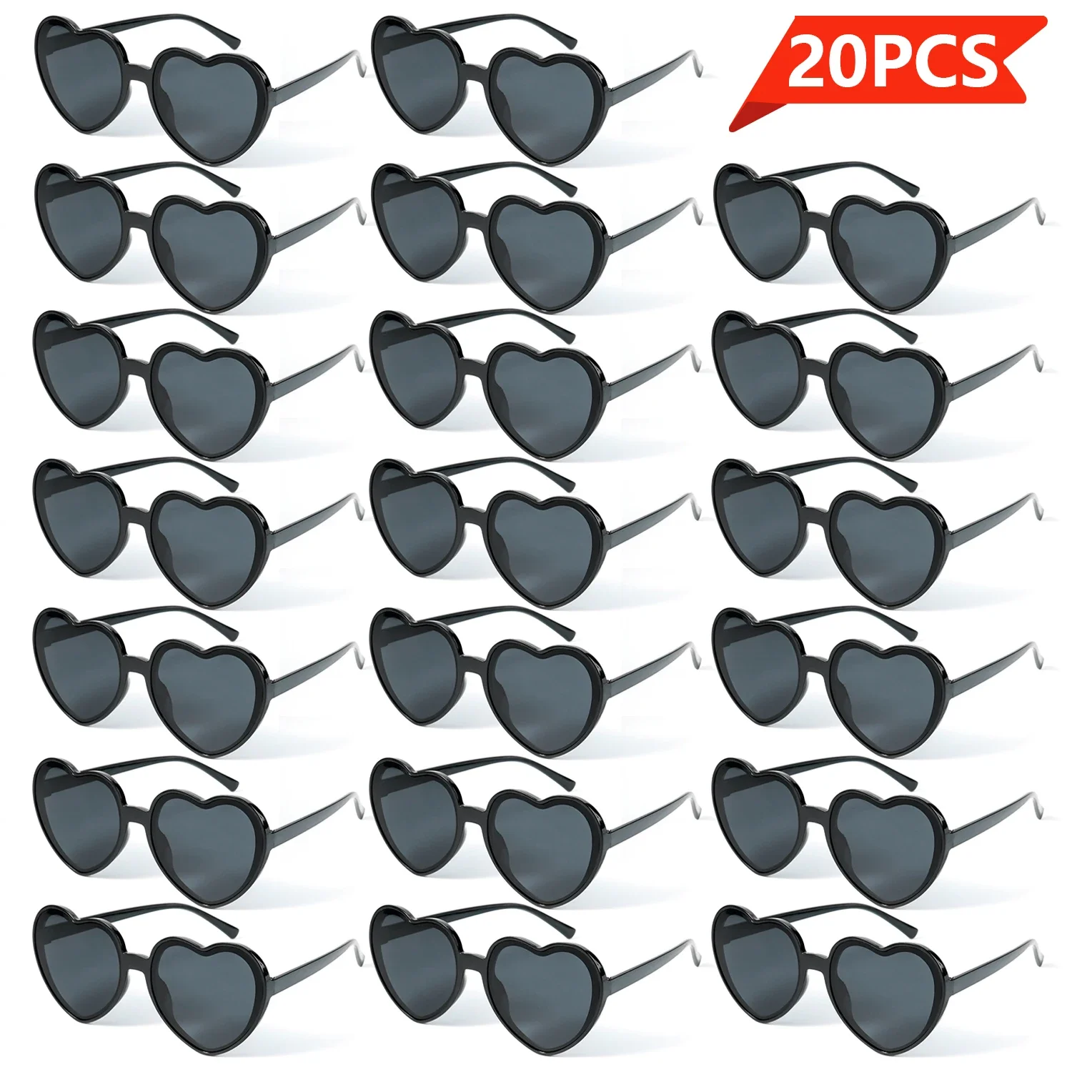 

20pcs Heart Shaped Glasses, Cute Retro, Decorative, Casual, for Women Men, Christmas, Halloween