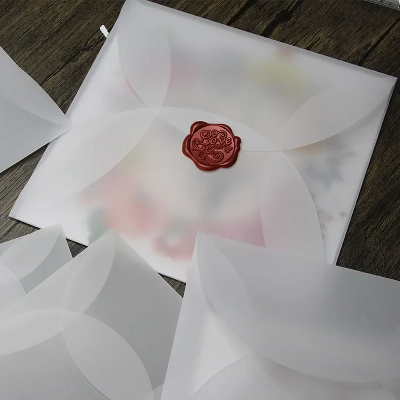 Pétalas Translúcidas Envelope Em Branco, Cartão Postal Quadrado, Embalagem De Presente De Armazenamento, Cartão Postal, Convite De Casamento,