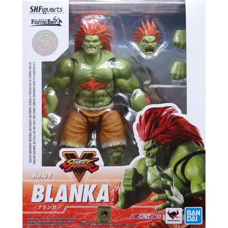 Bandai Original SHFiguarts Street Fighter(SF) BLANKA NO.09 Anime Action Figure Active Joints Model Collectible Gift