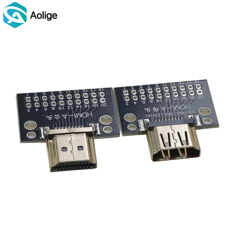 

1 шт. тестовая плата HDMI «папа» и «мама» — 19-контактный разъем типа A для пайки с тестовой платой печатной платы (совместимы)