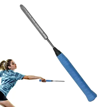 Badminton Racket Swing Trainer Stainless Steel Badminton Racket Training Tool Adjustable Weight Badminton Training Stick