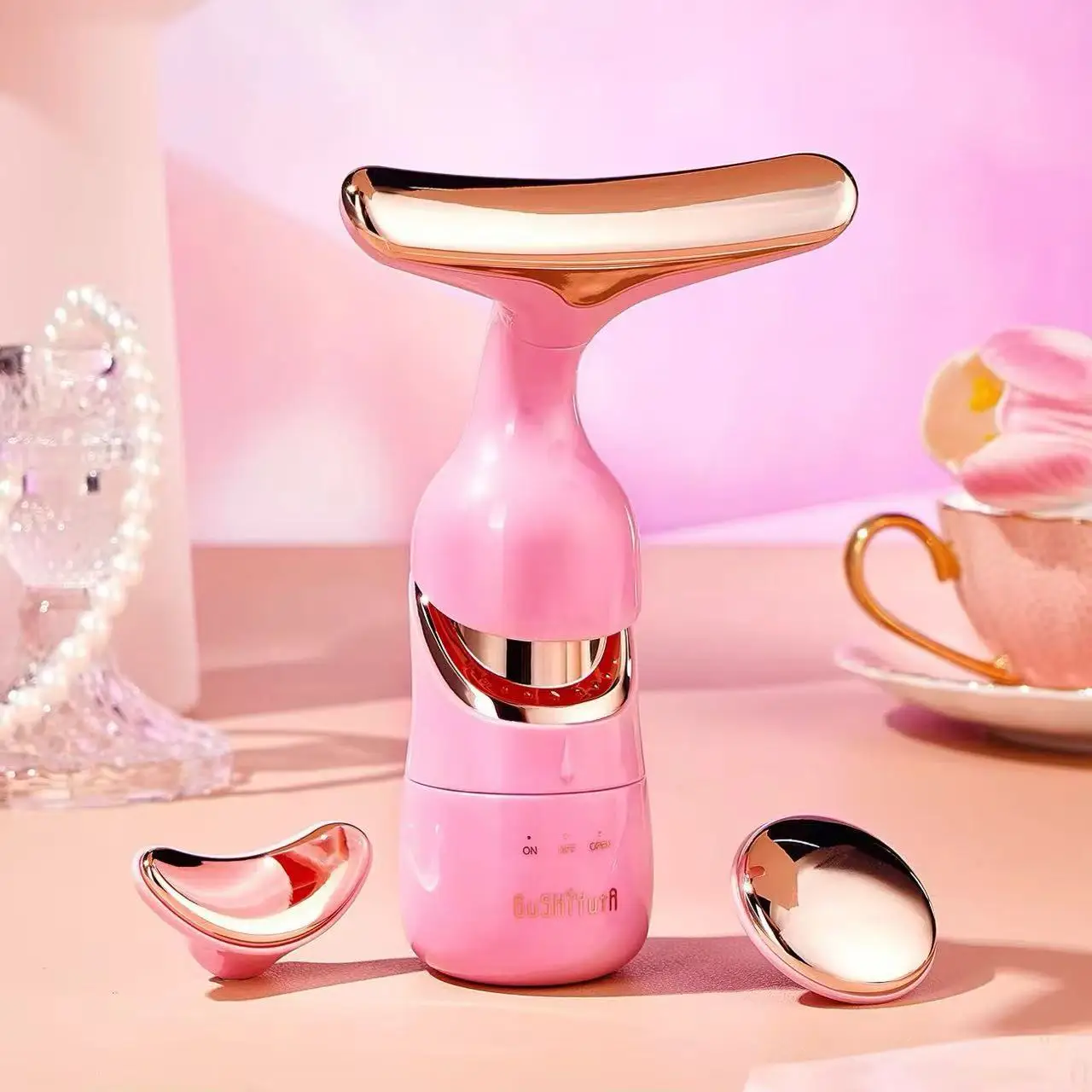 3-in-1 schoonheid gezichtsliftapparaat nek- en oogmassager anti-aging huidverstevigende rimpelverbetering gezicht slanker voor jeugdige Glo