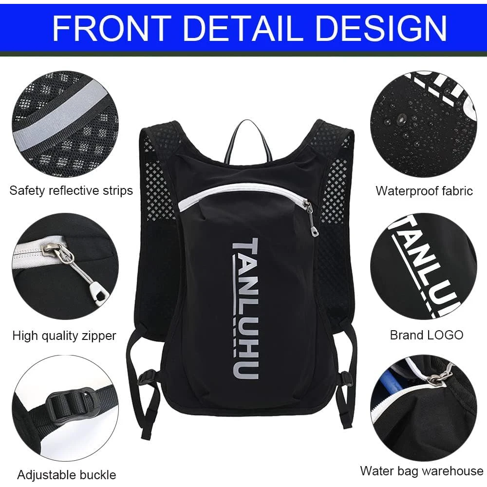 Chaleco ligero para correr en el agua con vejiga de agua de 1L, mochila para chaleco de hidratación para correr, mochila para senderismo, ciclismo, carreras, 1 pieza