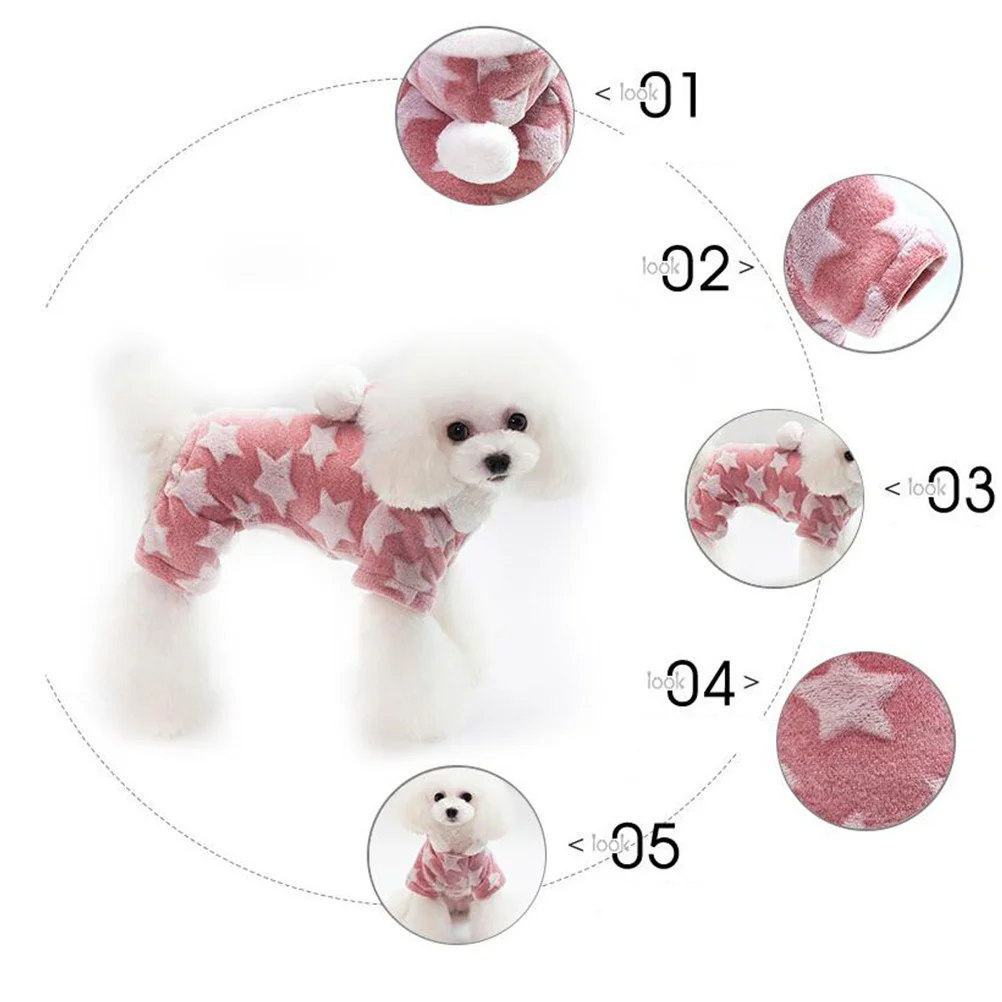 

Clothes for Pets Lightweight Dog Autumn Winter And Star Pattern Costume Warm Fleece
