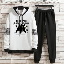 Summer Autumn Suits Hoodies Set Pants Pullover Hat Casual Clothing for Men Hood Print Sweaterhoodie Men New Top