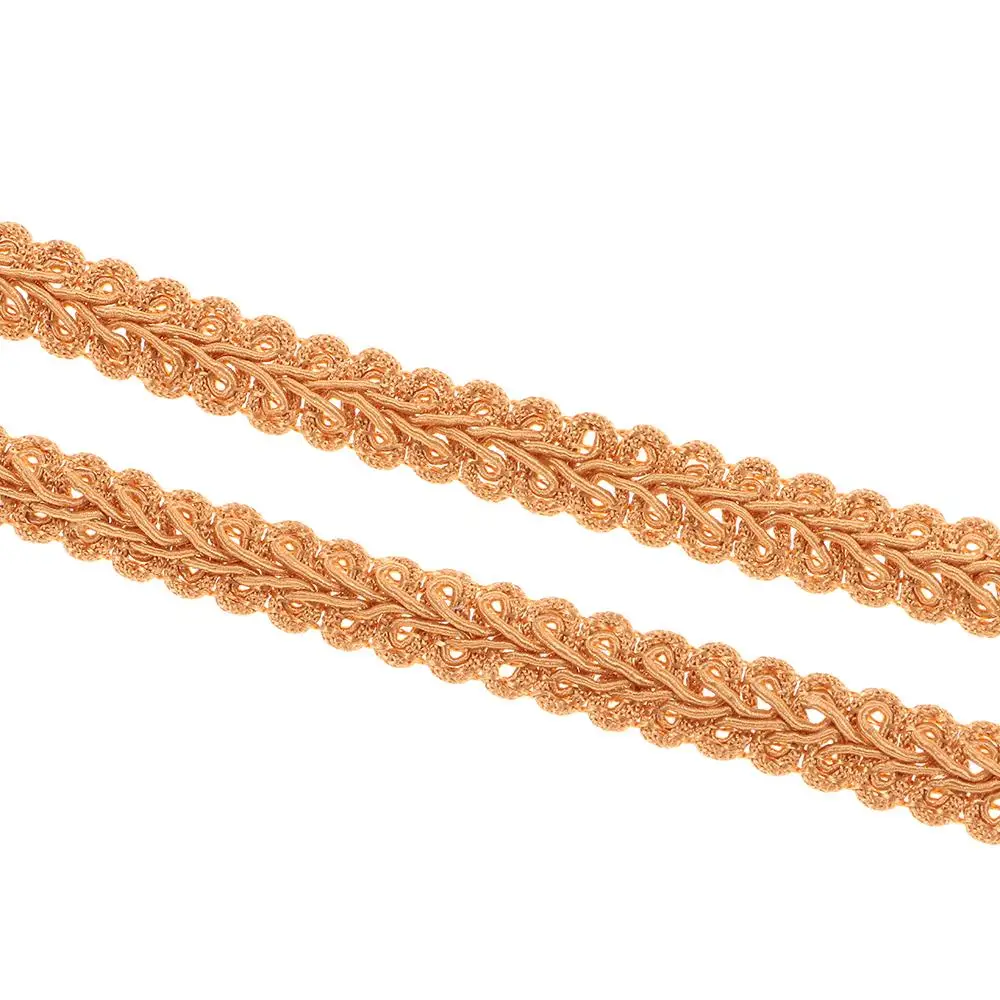 Polyester 0.4 inch Gimp Braid Trim Sewing 30 Yards Woven Fabric Trim Gold Beige gold rope Slipcover