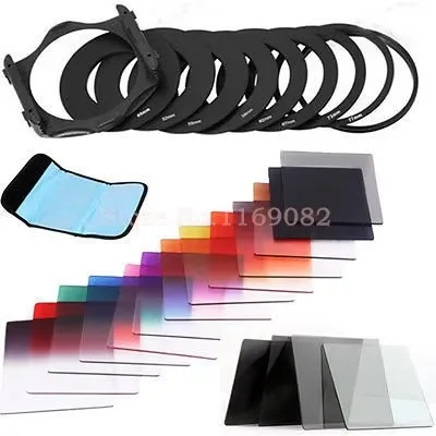 

Набор фильтров 23 в 1 ND8 Gradual ND2 4 8 + 9 шт. кольцевой адаптер, чехол для фильтра, сумка 49 мм-882 мм для Cokin P