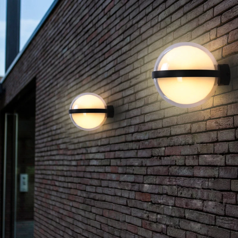 Modern 10W LED Wall Lamp Outdoor Waterproof Acrylic Ball Wall Light Garden Fence Aisle Stairs Balcony Porch Lights AC110V 220V