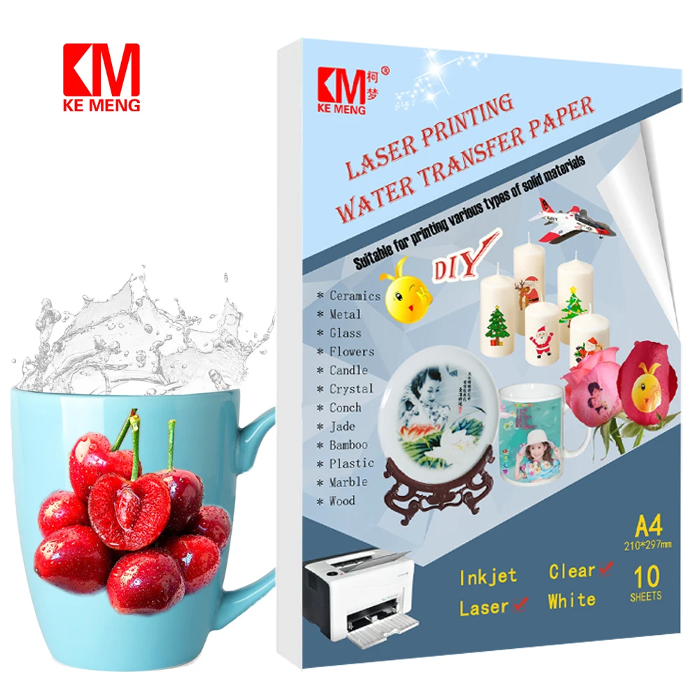 KEMeng Waterslide Laser Water Slide Decal Paper Transfer Printing A4 Paper