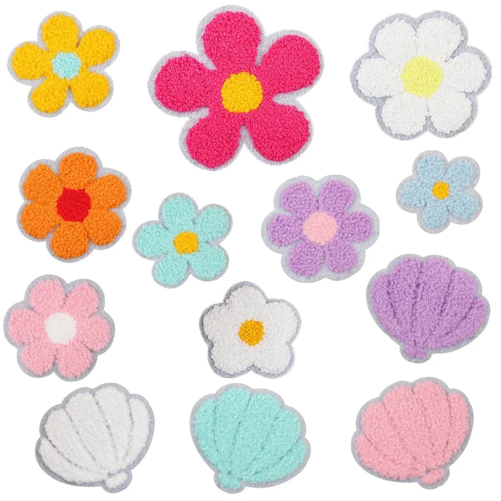 Embroidered Patch Iron On Patches for Clothing Pocket Flower Clothes Stickers Fabric Sewing Thermal Adhesive Applique Fusible