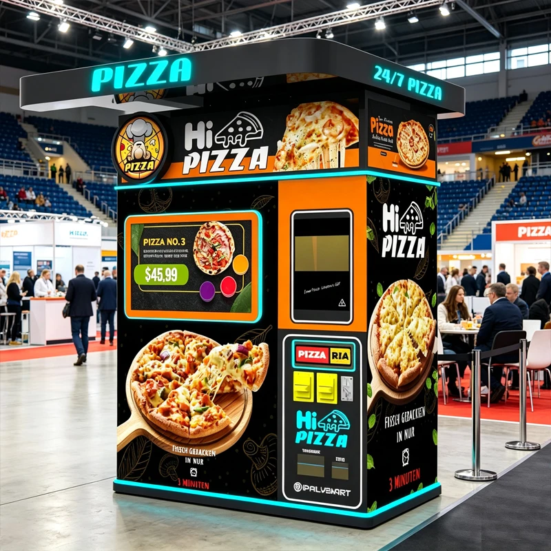 Smart Pizza Vending Kiosk 24h Working Hot Pizza Vending Equipment for Pedestrian Street Customized