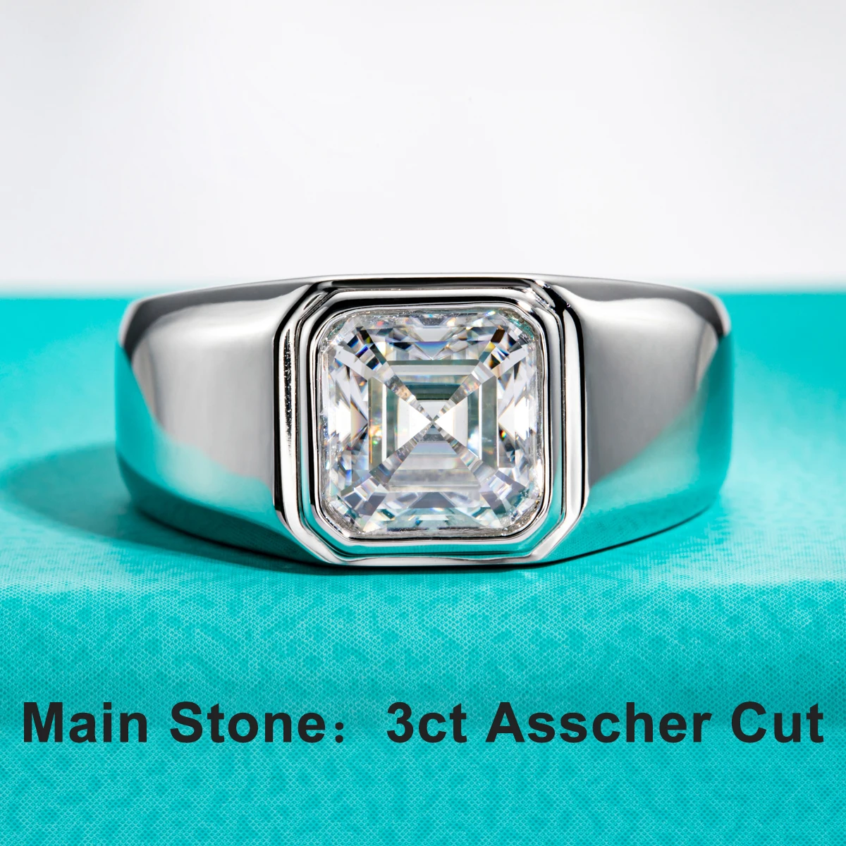 Anujewel 3ct Asscher Schnitt d Farbe Moissan ite Verlobung ringe vergoldet S925 Silber Luxus ringe für Männer Zolls chmuck