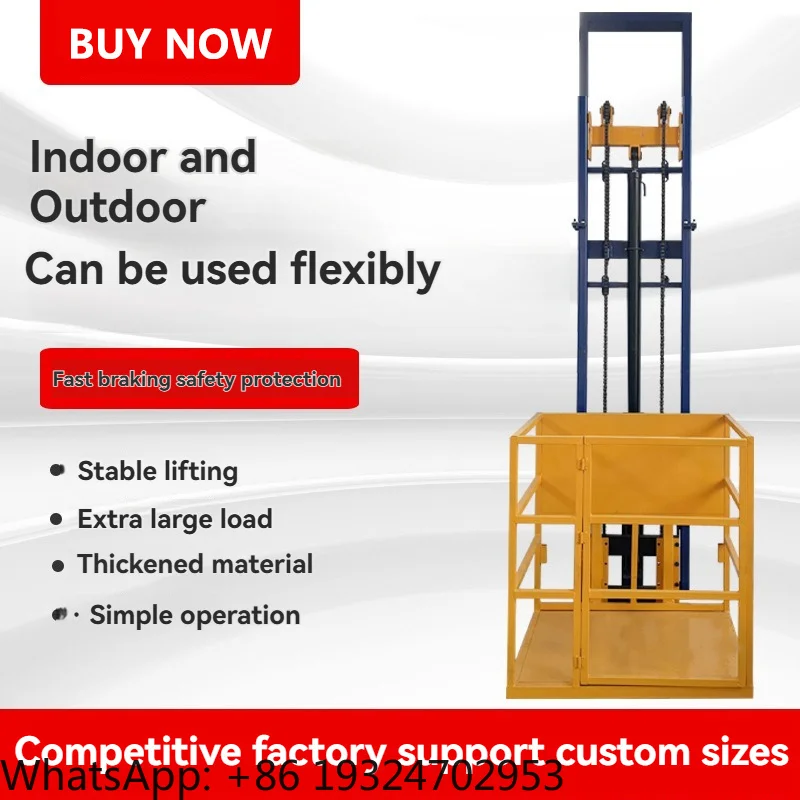 3 M HydraulicLift Freight Elevator Small Lift Household Electric Platform Lift Customized Double Track Workshop Lifting Platform