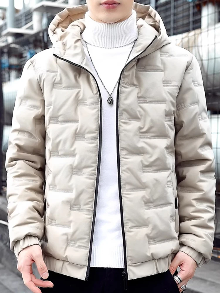 

Men's Winter Thiened Warm Cotton Jaet 2024 New Sle Versatile Haome down Cotton Coat Winter Clothes Cotton Outerwear